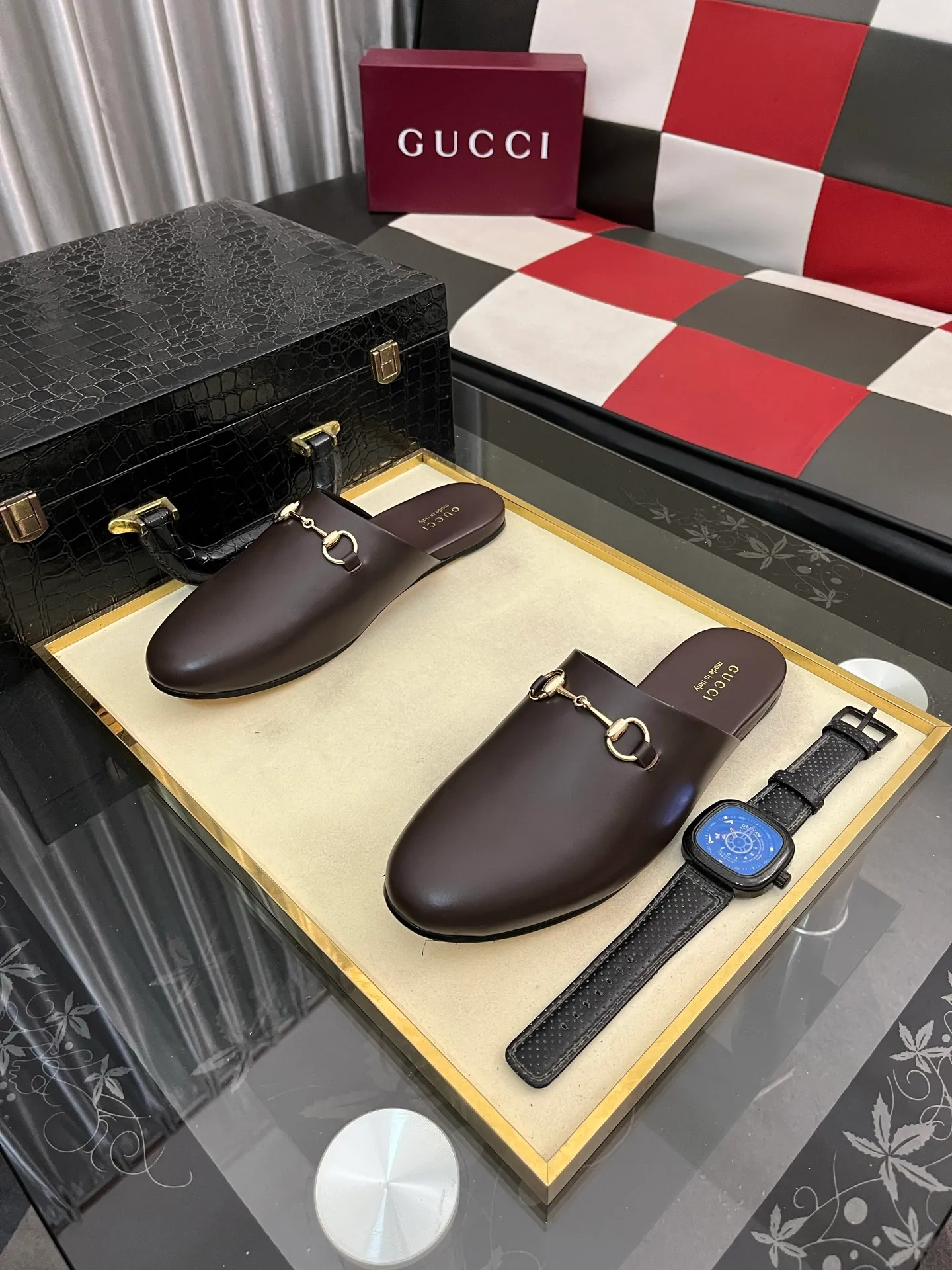 Men's shoes 💰480⌚️⌚️[Gucci] 2024 new season half-slip men's shoes, made of Italian imported first-layer frosted cowhide➕sheepskin lining, original hardware buckle, original combination wear-resistant outsole, real shot 🎬 Very comfortable on the feet, size 36-44
